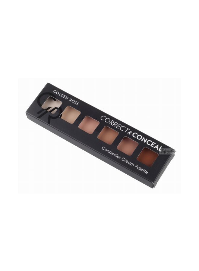 Golden Rose - 6-Color Correct And Conceal Cream Palette SPF 20, 02  Medium to Dark Shades 02 Dark - Image 1