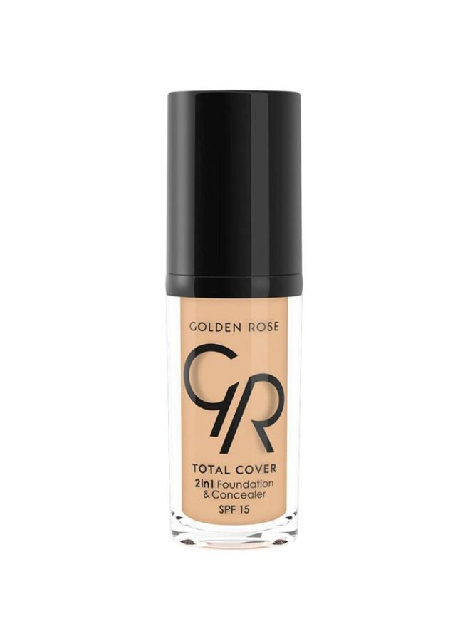 Golden Rose Total Cover 2-In-1 Foundation And Concealer SPF 15 03 Almond 