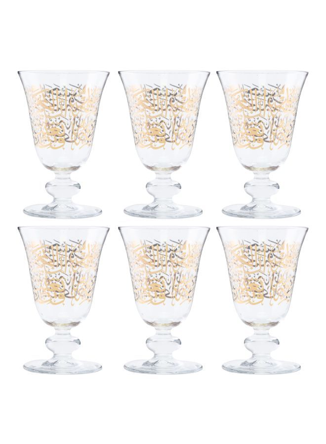 سيجنتشر طقم أكواب كريم مكون من 6 قطع شفاف/الذهب 18سم - Image 1