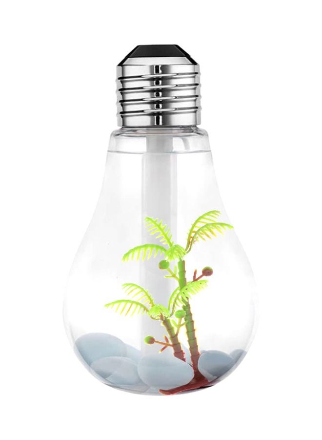 Ultrasonic Humidifier LED Bulb Clear/Silver/Green 153x88x88mm - Image 1