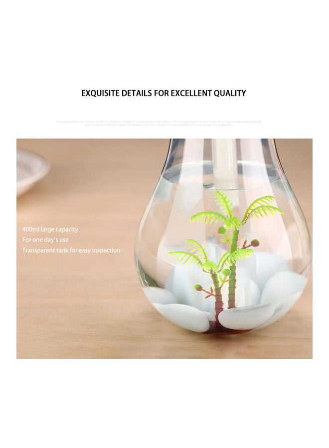 Ultrasonic Humidifier LED Bulb Clear/Silver/Green 153x88x88mm - Image 2