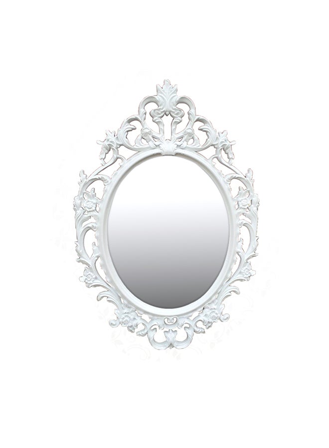 European Style Wall Mounted Mirror White 58x83x4centimeter