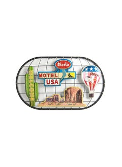 ماركة غير محددة لوحة فنية لتزيين الحائط مطبوع عليها "Motel USA" متعدد الألوان 75X45X5سم 