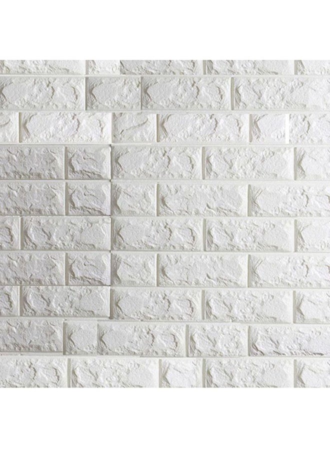 Cool Baby 3D Embossed Brick Stone Wallpaper White 70x77cm  - Image 1