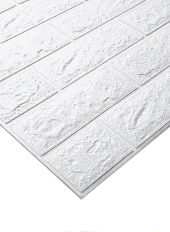 Cool Baby 3D Embossed Brick Stone Wallpaper White 70x77cm  - Image 2