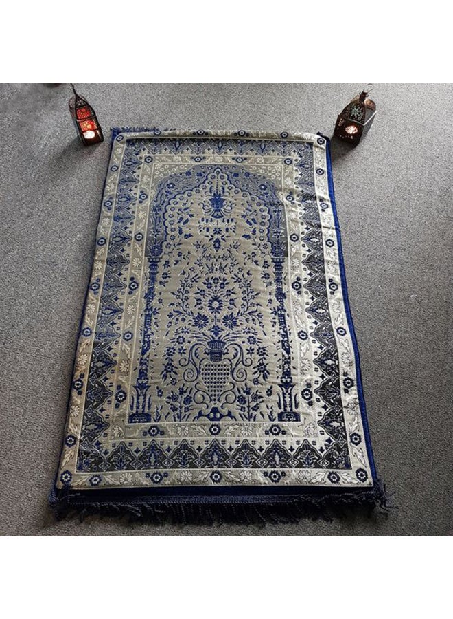 سندس سجادة صلاة مزينة بتصميم عصري وبسيط أزرق/ أبيض 40 x 80سم