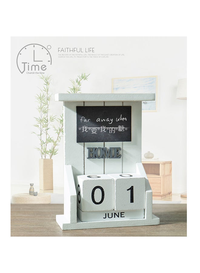 Wooden Creative Calendar White 16x12x5cm
