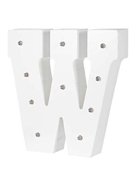 Letter W Shaped Decorative LED Light Wood White 16 x 16cm