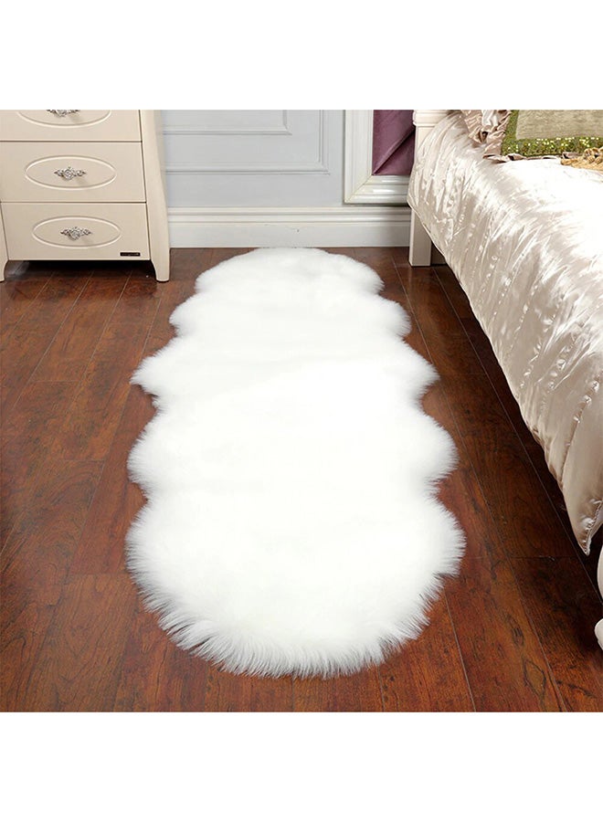 Beauenty - Modern Silky Faux Soft Sheepskin Floor Mat White 60 x 90cm - Image 1
