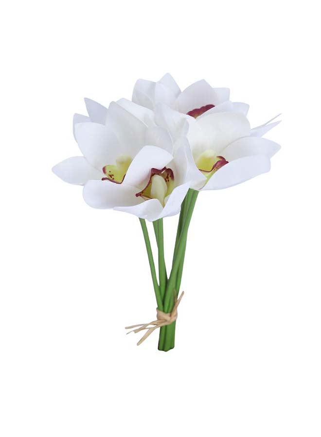 ياتاي باقة زهور أوركيد صناعية للزينة أبيض/أخضر 25 x 20Ø³Ù†ØªÙŠÙ…ØªØ±