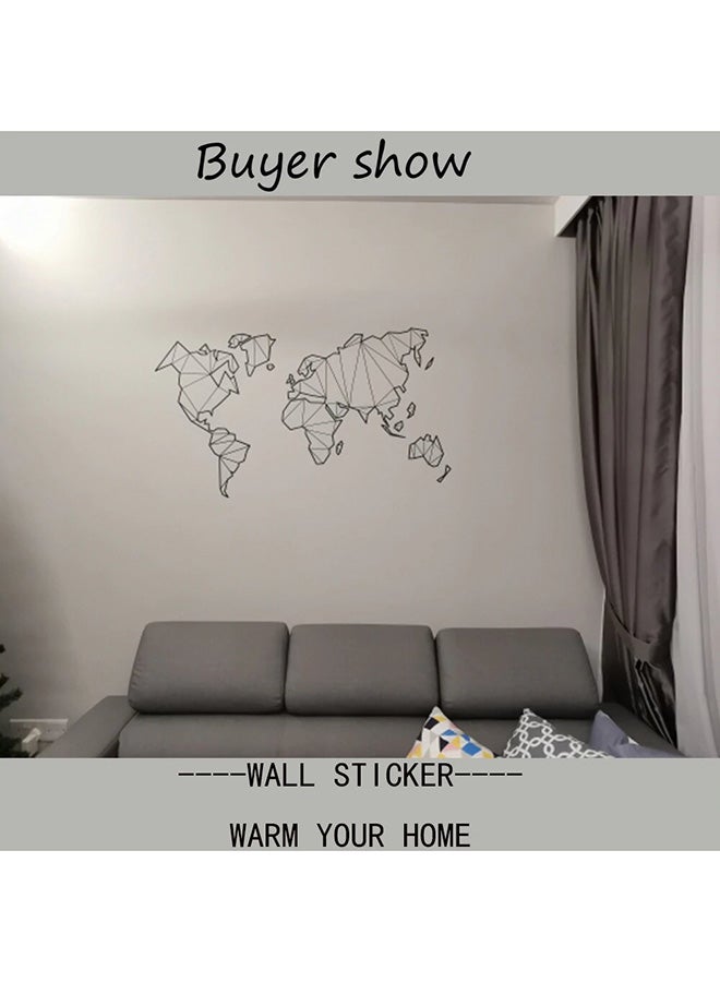ملصق جداري للزينة بتصميم خريطة العالم أسود 130 x 70Ø³Ù†ØªÙŠÙ…ØªØ±