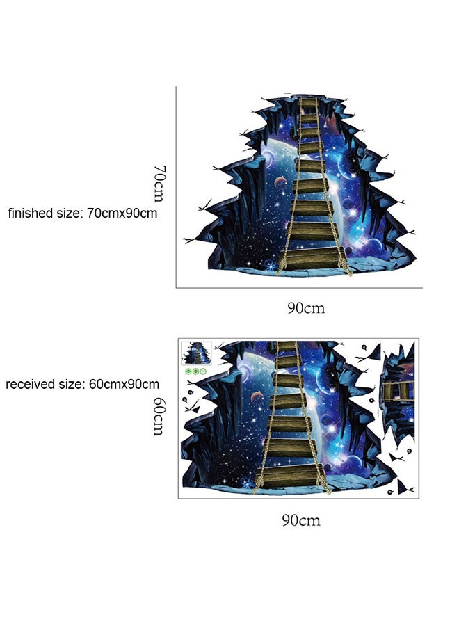 3D Cosmic Space Wall Sticker Purple 60x90cm