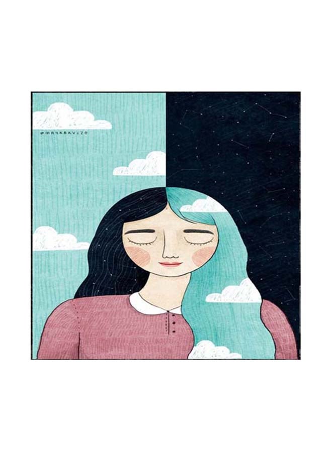 لوحة فنية لرسم صورة فتاة متعدد الألوان 30 x 30سم