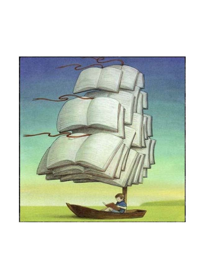 Book Shape Of Way Wall Art Painting Multicolour 30 x 30cm