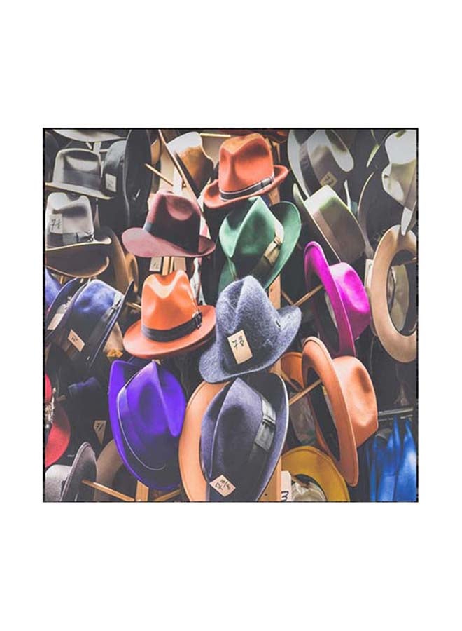 لوحة فنية لديكور الحائط تمثل قبعات متعدد الألوان 30 x 30سم