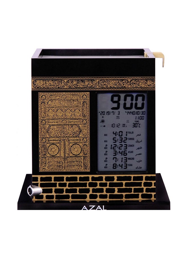 Azal Auto Islamic Azan Clock With Qibla Direction Model AC-2028 Multicolour 16centimeter - Image 1