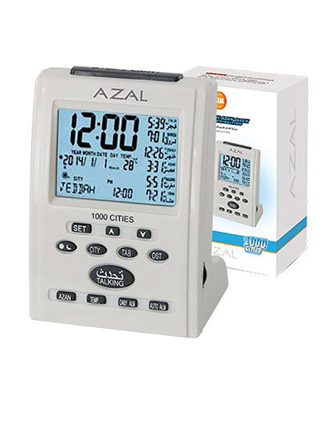 AZAL Azal Azan Clock With Voice - Prayer Time For 1000 City Ac-680C, AA Size, Plastic Multicolour 14centimeter 