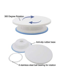 Toshionics Turntable Rotating Cake Decorating Baking Tool White 2.7 x 11.7 x 10.7inch  - Image 2