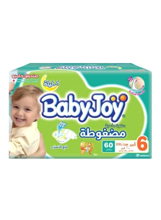 BabyJoy Compressed Diamond Pad Diapers, Size 6 (16+ Kg), 60 Count - Image 1
