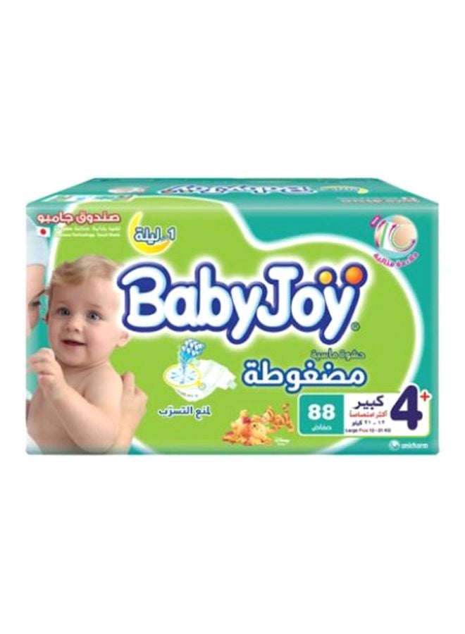 BabyJoy Compressed Diamond Pad Diapers, Jumbo Pack, Size 4 (10-18 Kg), 88 Count - Image 1