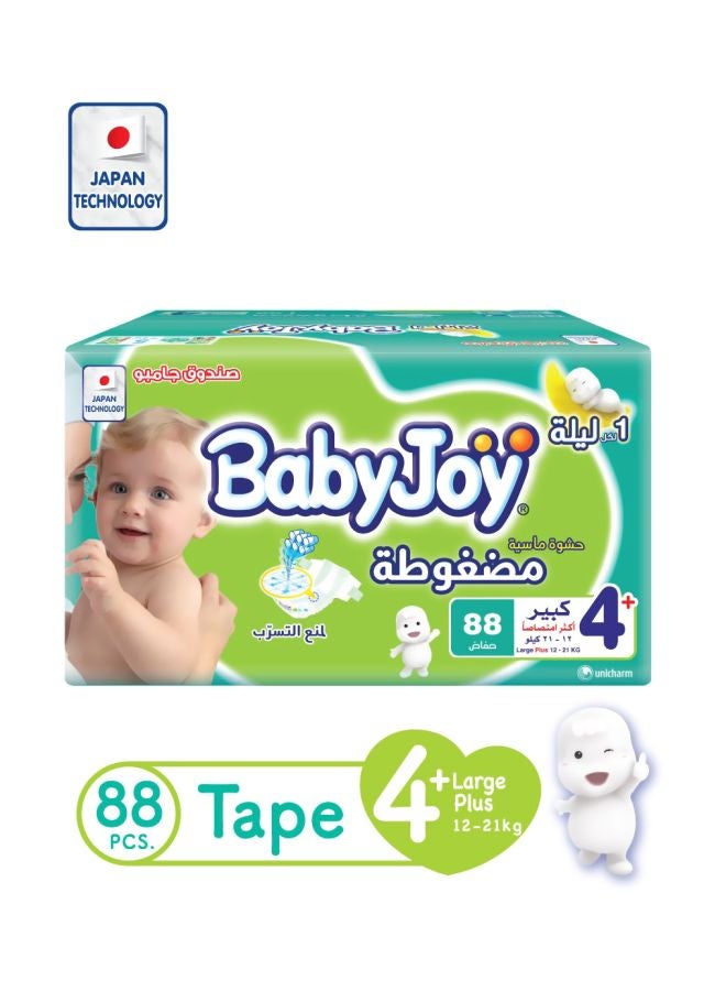 BabyJoy Compressed Diamond Pad Diapers, Jumbo Pack, Size 4 (10-18 Kg), 88 Count - Image 2