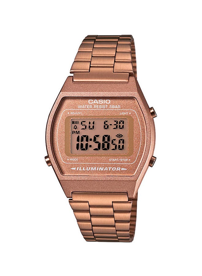 CASIO - Women's Water Resistant Stainless Steel Digital Watch B640WC-5ADF - 35 mm - Rose Gold - Image 1