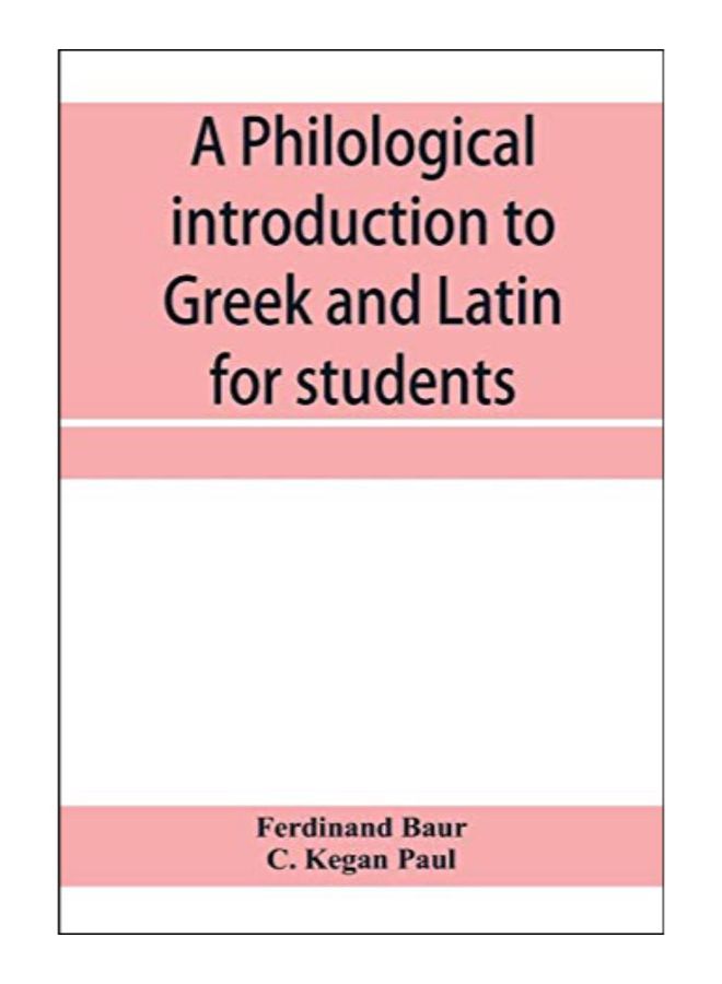 A Philological Introduction To Greek And Latin For Students paperback english - 3-Jan-20 