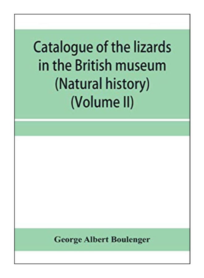Catalogue Of The Lizards In The British Museum paperback english - 3-Jan-20