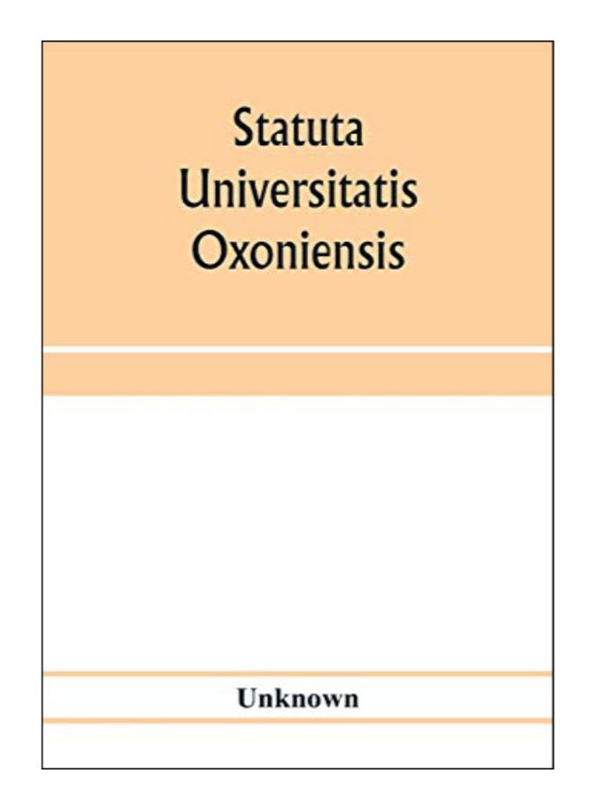 Statuta Universitatis Oxoniensis paperback english - 20-Jan-20