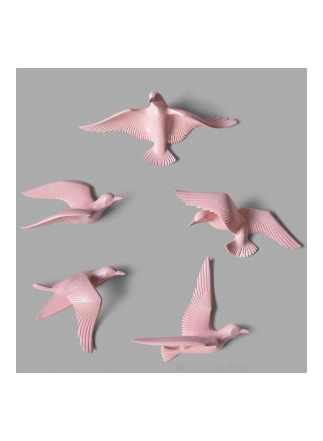 5-Piece Qiangtie Decorative Sea Mew Statue Set Pink