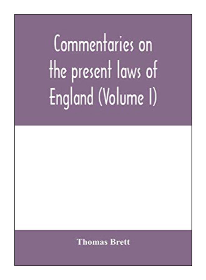 Commentaries On The Present Laws Of England paperback english - 10-Feb-20 