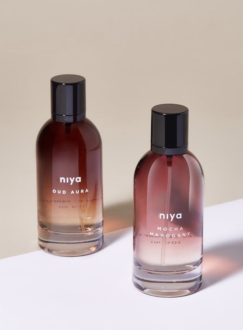 Mocha Mahogany EDP And Oud Aura EDP Gift Set Men's Perfume 100ml