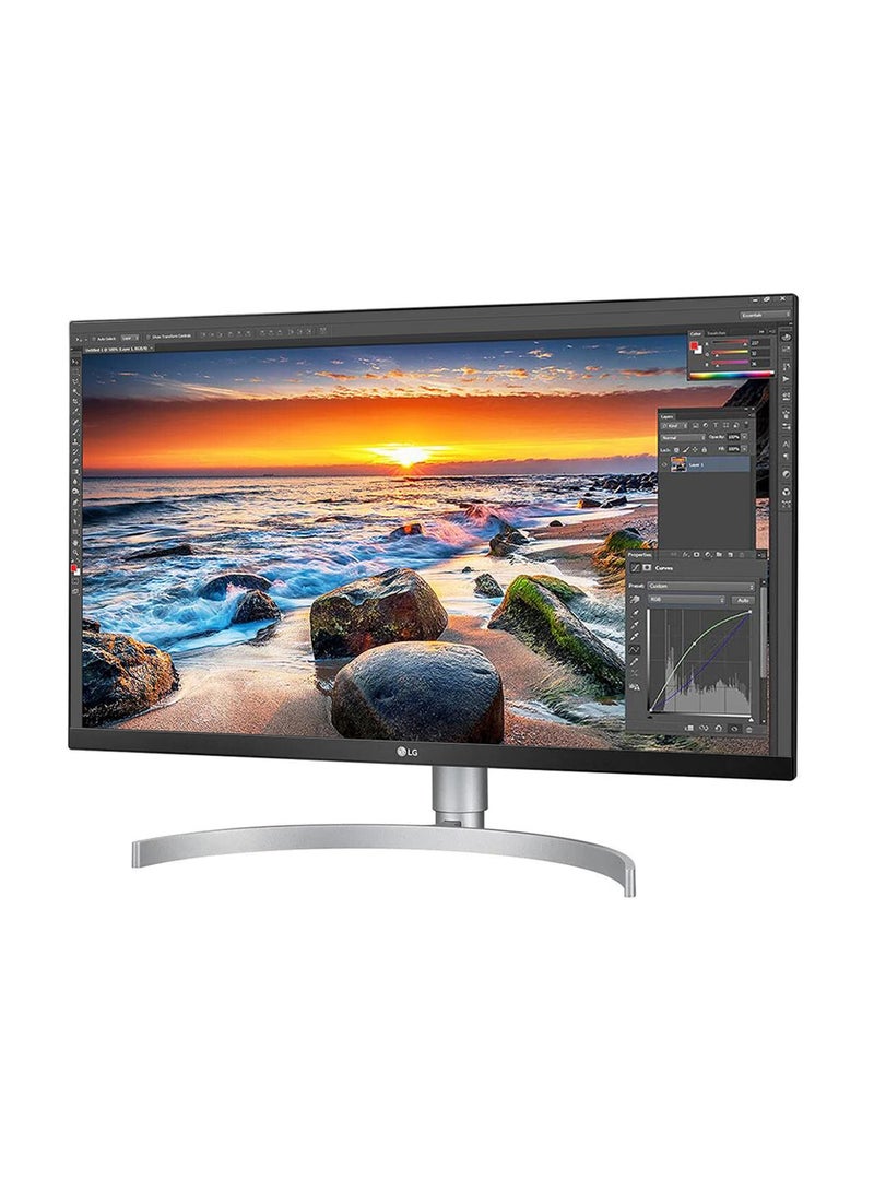 LG 27UL850-W  27" 4K UHD (3840 x 2160) IPS Display, VESA Display HDR 400, 5ms (GtG at Faster), Display, HDMI, Audio Out Ports, USB Type-C, sRGB 99% Color Gamut Black/Silver