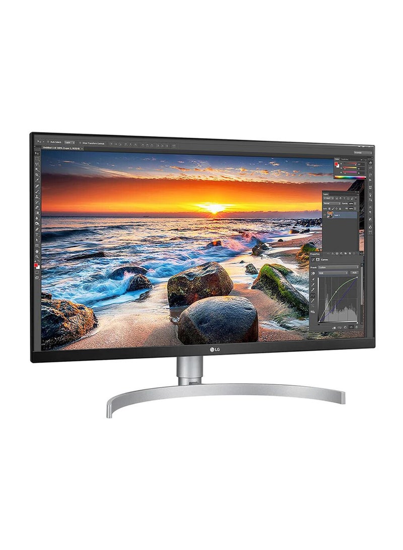 LG 27UL850-W  27" 4K UHD (3840 x 2160) IPS Display, VESA Display HDR 400, 5ms (GtG at Faster), Display, HDMI, Audio Out Ports, USB Type-C, sRGB 99% Color Gamut Black/Silver
