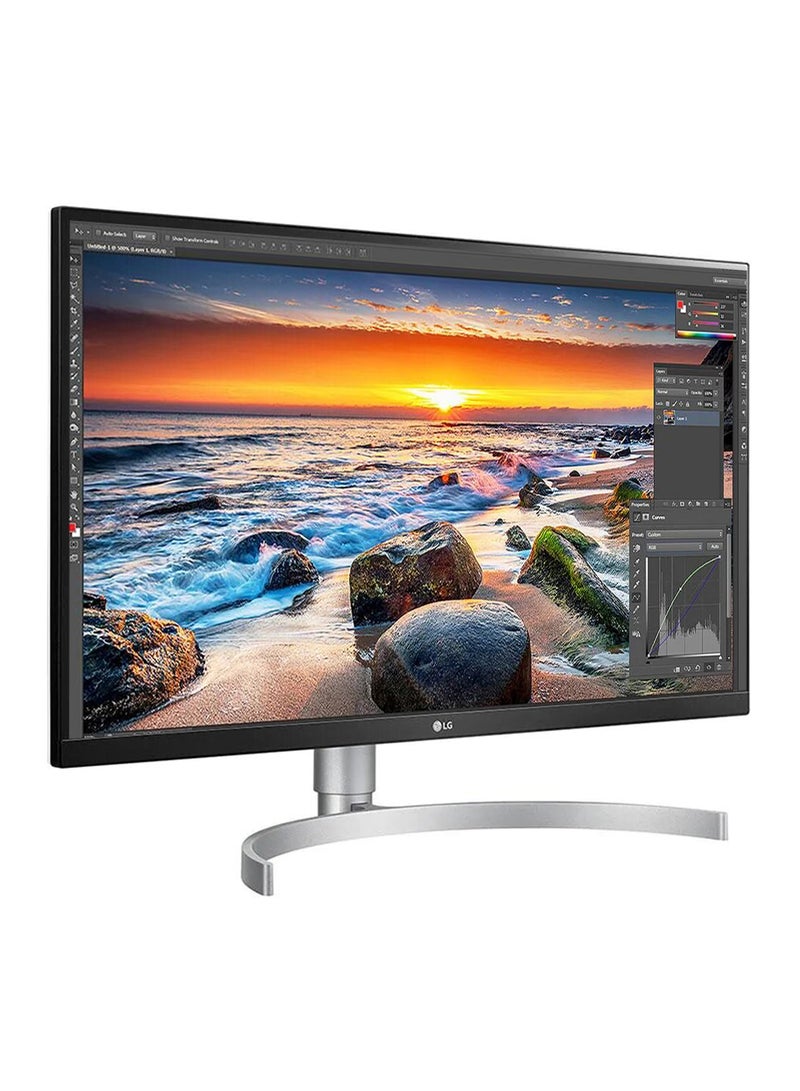 LG 27UL850-W  27" 4K UHD (3840 x 2160) IPS Display, VESA Display HDR 400, 5ms (GtG at Faster), Display, HDMI, Audio Out Ports, USB Type-C, sRGB 99% Color Gamut Black/Silver