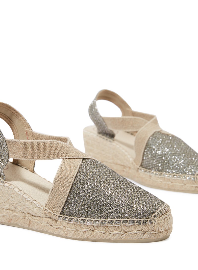 Toni Pons - Triton Shimmery Espadrile Wedges Khaki - Image 1