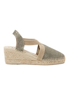 Triton Shimmery Espadrile Wedges Khaki