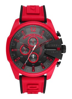 DIESEL Men's Mega Chief Round Shape Silicone Strap Chronograph Wrist Watch 51 mm - Red - DZ4526  - Image 1