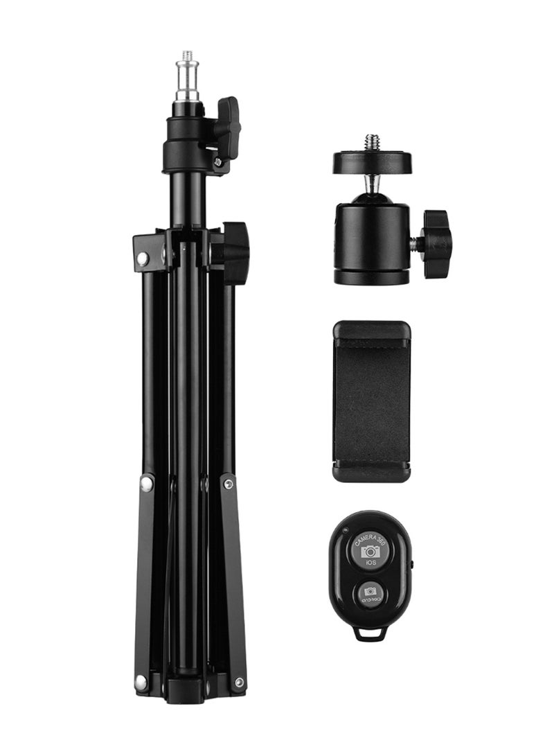 4-Piece Studio Photography Light Adjustable Tripod Stand Kit Black - Image 1