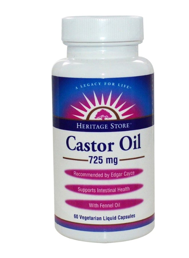Heritage Store Castor Oil - Veggie Liquid Capsules