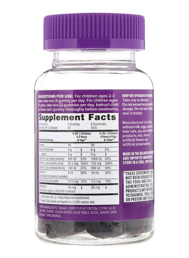 Zarbee's Naturals Children's Mighty Bee Elderberry Immune Support - 21 Gummies - Image 2