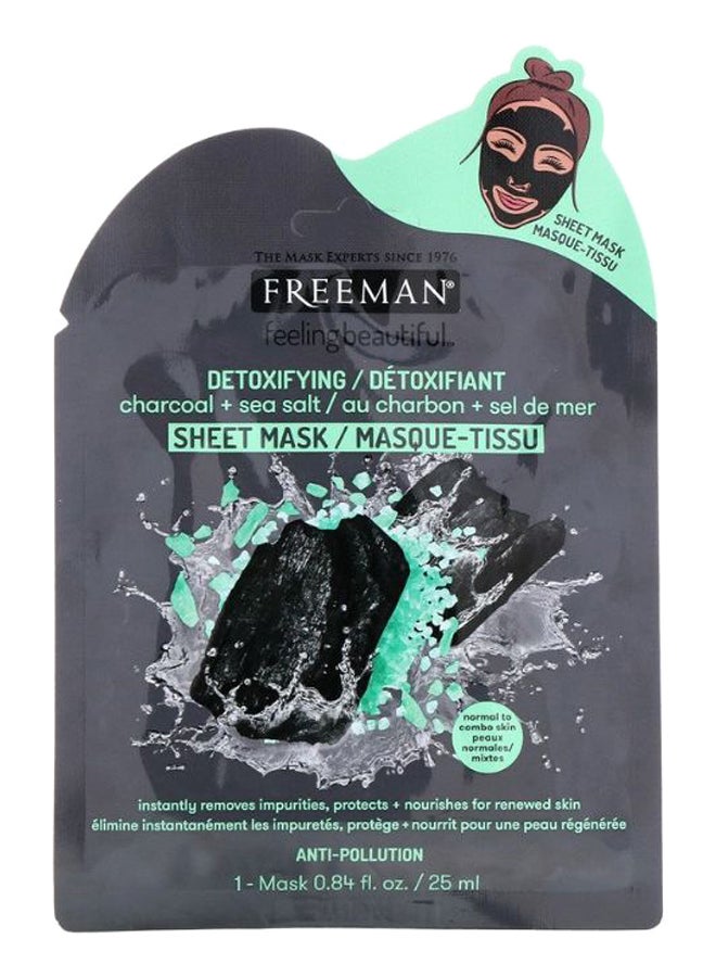 Freeman Beauty Charcoal And Sea Salt Detoxifying Sheet Mask 