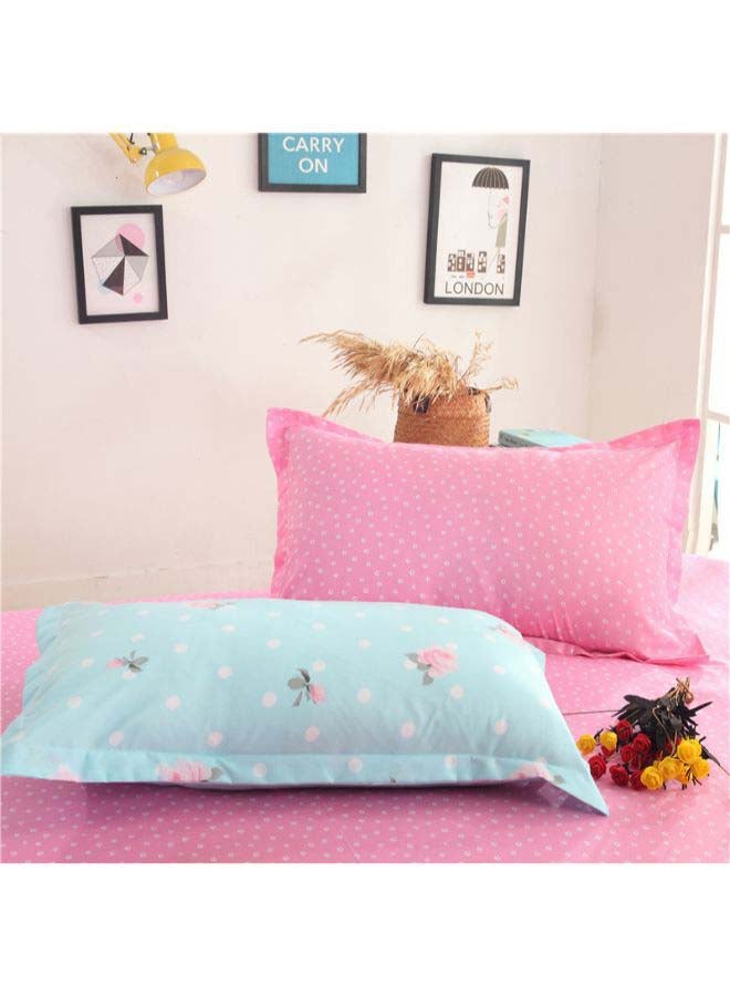 Beauenty 5-Piece Luxury Jacquard Duvet Cover Set Polyester Blue/Pink - Image 4