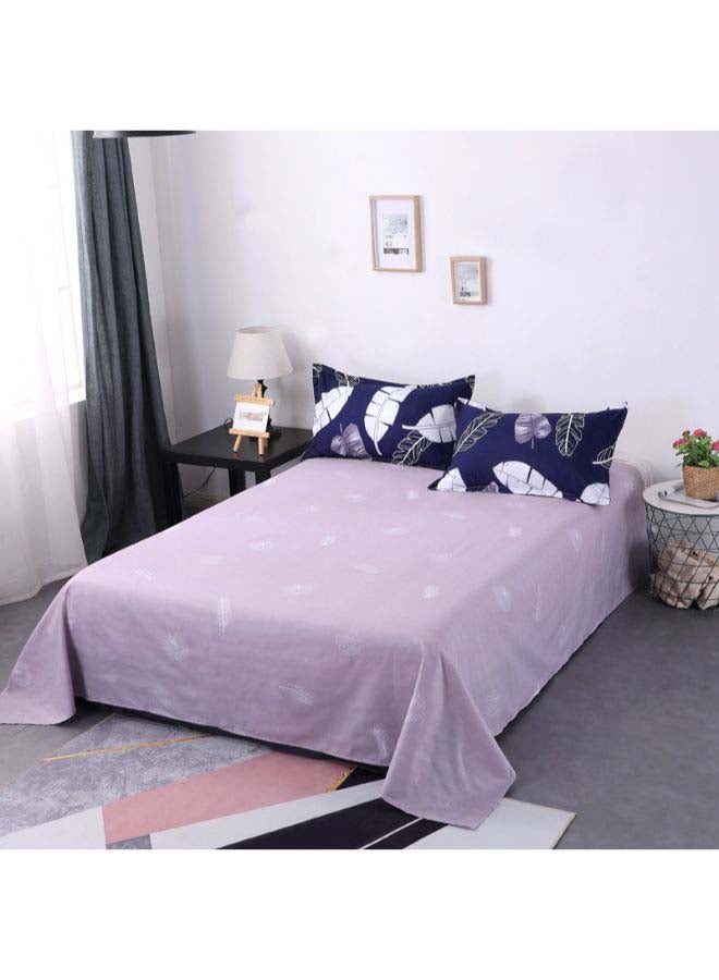 Beauenty 4-Piece Jacquard Duvet Cover Set Polyester Purple/White - Image 4