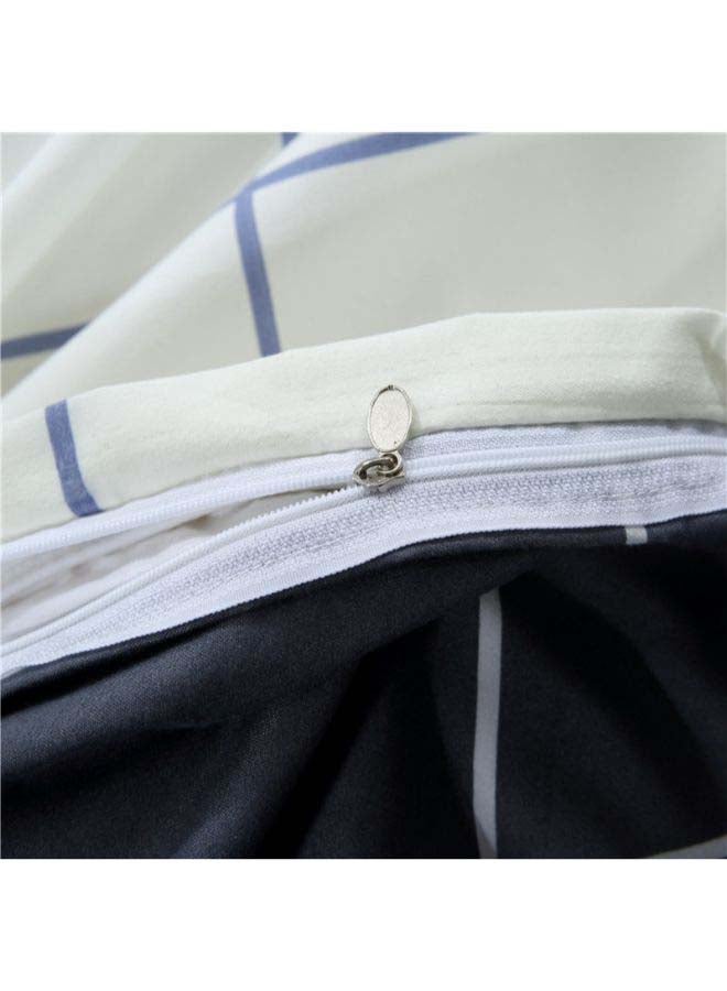 Beauenty 4-Piece Printed Luxury Jacquard Duvet Cover Set Polyester Grey/White - Image 3