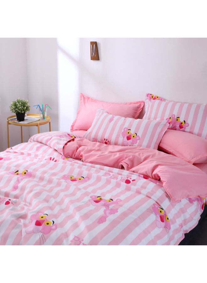 Beauenty 4-Piece Luxury Jacquard Printed Set Polyester Pink/White - Image 2