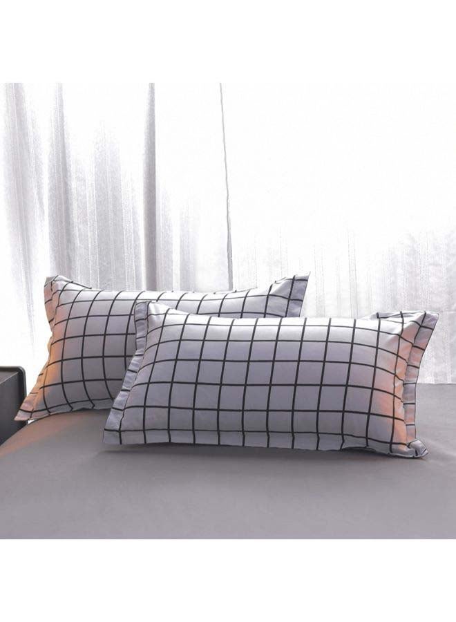 Beauenty - 4-Piece European Style Luxury Jacquard Bedding Set Polyester Grey/Black - Image 1