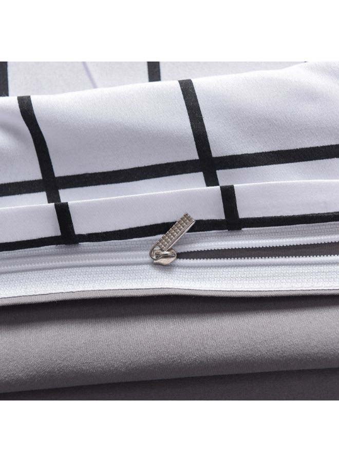 Beauenty - 4-Piece European Style Luxury Jacquard Bedding Set Polyester Grey/Black - Image 1