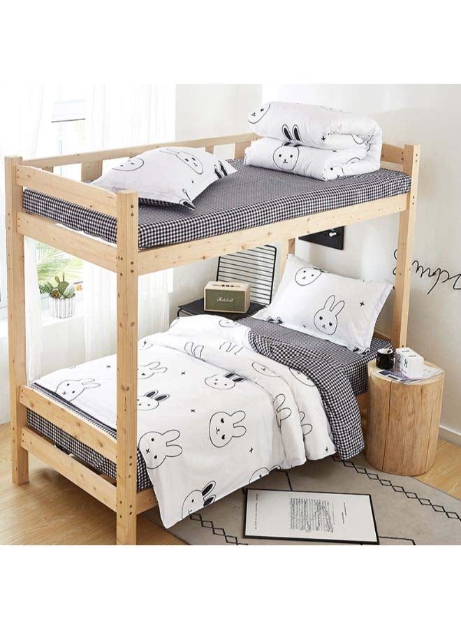 بيوينتي طقم مفرش سرير فاخر مقاس فردي من نسيج الجاكار وبنمط أوروبي، من 4 قطع بوليستر متعدد الألوان - Image 3