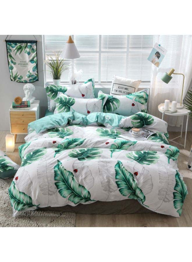 Beauenty 3-Piece Rainforest Design Duvet Cover Set Polyester White/Green - Image 1